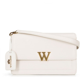 Damska listonoszka ze skóry z chwostem kremowa