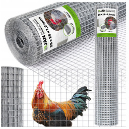 Siatka Zgrzewana 25x25x1,2mm na Woliery Ogrodzenie 25m2 Klatki