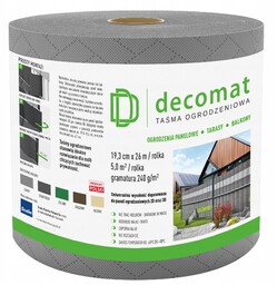 Decomat Taśma ogrodzeniowa 19.3cm x 26mb Szara
