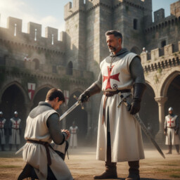 WSPANIAŁY MIECZ ZAKONU TEMPLARIUSZY 4112 Pasowanie Wojowników Maryi