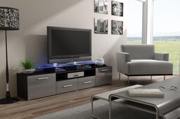 Cama Meble Szafka RTV EVORA 200 wenge/szary połysk