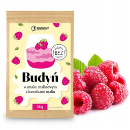 Budyń o smaku malinowy z kawałkami malin 38g