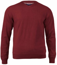 Męski Klasyczny Sweter w Serek (V-Neck) - Głęboka