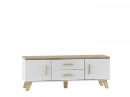 Cama Meble RTV LOTTA 140 2D2S biały+ dąb