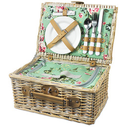 Kosz piknikowy pistacjowe śniadanie, biało-zielony KPS