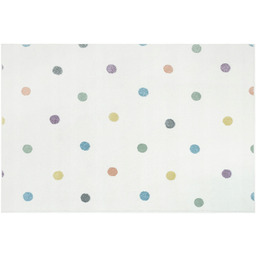 Dywan Dla Dzieci Kremowy Kolorowy Kropki Mięciutki Gładki