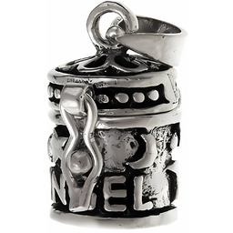 Elegancki otwierany oksydowany srebrny wisior sekretnik beczka srebro