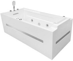 Narożna wanna z hydromasażem prostokątna konglomerat 150x73 cm