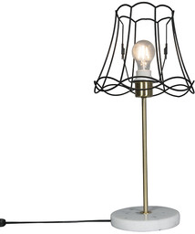 QAZQA Retro lampa stołowa mosiężna z ramką Granny