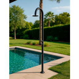 Prysznic zewnętrzny ogrodowy 233cm czasowy aluminium LUNA-TIMER-P-NERA