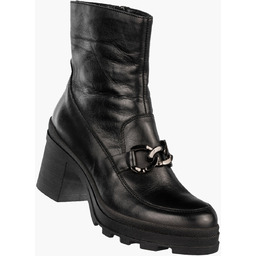 Botki Damskie Skórzane Buty Na Klocku Zimowe Ocieplane