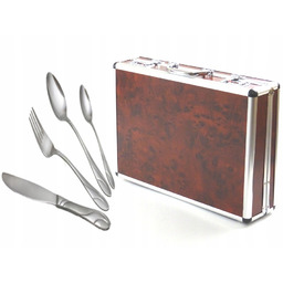 Zestaw Walizka Sztućce Komplet Sztućców stalowych w walizce