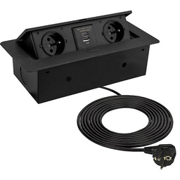 Gniazdo meblowe 1,5m 2 gniazda francuskie Kombi BOX