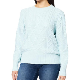 Sweter damski Naf Naf błękitny pleciony-S