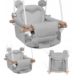 Huśtawka ogrodowa dla dzieci Tulano drewniana szara wielkanoc