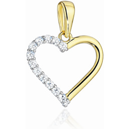 Zawieszka Złota Serce Wysadzane Cyrkoniami pr 585