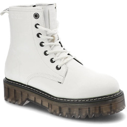 Białe Glany Big Star Damskie Modne Buty Jesienne
