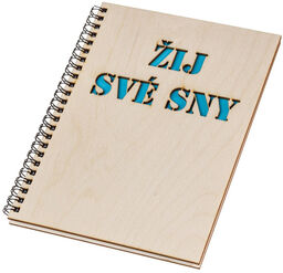 ČistéDřevo Notes drewniany A5 spełnij swoje marzenia niebieski
