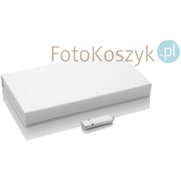 Zestaw biały pendrive + pudełko do 50 zdjęć