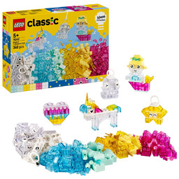 LEGO Classic, klocki, Magiczny zestaw z przezroczystymi klockami,
