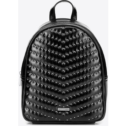 Damski plecak z imitacji skóry z dżetami czarno