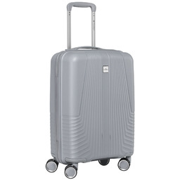 Kabinowa, szara walizka podróżna z teleskopowym uchwytem -