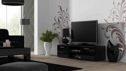 Cama Meble Szafka RTV SOHO 140 czarny/ czarny