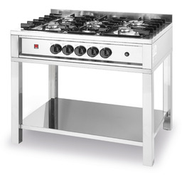 Kuchnia gazowa 5 palników na podstawie otwartej -