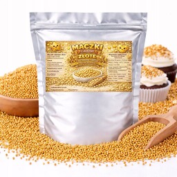 Maczki Cukrowe Złote - posypka do tortów deserów