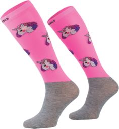Comodo Podkolanówki jeździeckie PONY UNICORN - neonowy różowy