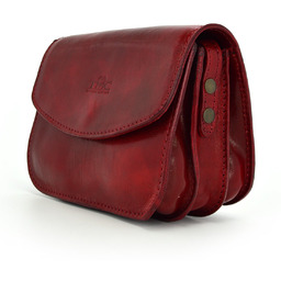 Zgrabna mała klasyczna skórzana damska listonoszka