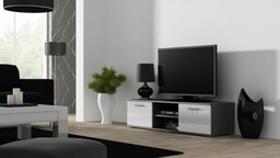Cama Meble Szafka RTV SOHO 140 szary/ biały