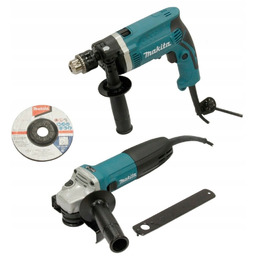 Zestaw Makita wiertarka HP1630 szlifierka GA5030R