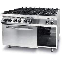 Kuchnia gazowa 6 palników z piekarnikiem elektrycznym GN1/1