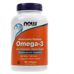 NOW Omega-3 1000mg (EPA 180mg-DHA 120), 180 kaps.