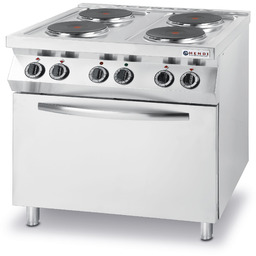 Kuchnia elektryczna 4 płyty z piekarnikiem konwekcyjnym GN1/1