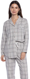 Flanelowa piżama damska ROBERTA XL Jasnoszary