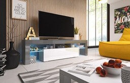 Cama Meble Szafka RTV TORO 158 szary/ biały