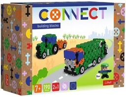 TREFL Klocki plastikowe Connect 2w1 Śmieciarka / Traktor
