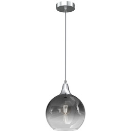 Lampa Sufitowa Monte Srebrny Szklany Klosz 1xE27 20x90cm