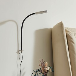 Lampka do czytania LED Lindby Flexola, nikiel, okrągła,