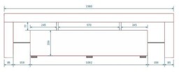 Cama Meble Szafka RTV TORO 158 szary/ szary