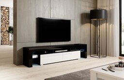 Cama Meble Szafka RTV TORO 200 czarny/ biały