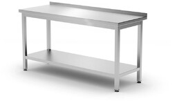 Xxlselect Stół przyścienny z półką Budget Line 1200x600x(h)850mm,