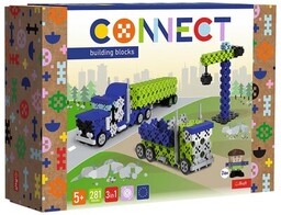 TREFL Klocki plastikowe Connect 3w1: Ciężarówka / Plac