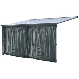 Aluminiowe zadaszenie tarasu San Diego z zasłonami 4,3