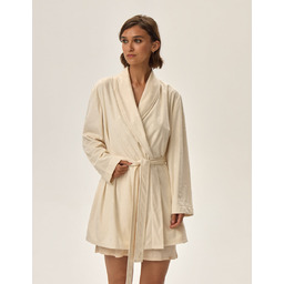 Szlafrok damski Jamala - kremowy L/XL