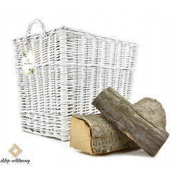 Kosz na drewno opał do kominka Skrzynka Biała