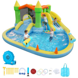 Dmuchany kompleks zabawowy VEVOR 82004, Trampolina, zjeżdżalnia wodna,