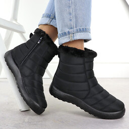 Śniegowce damskie płaskie ocieplane czarne Potocki SU33069